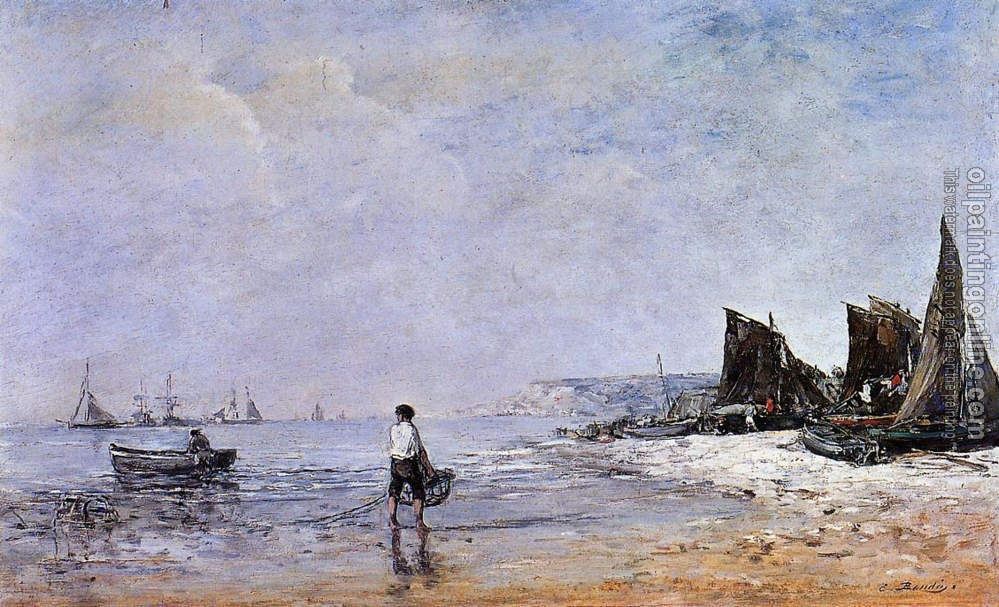 Boudin, Eugene - The Fisherman, Low Tide